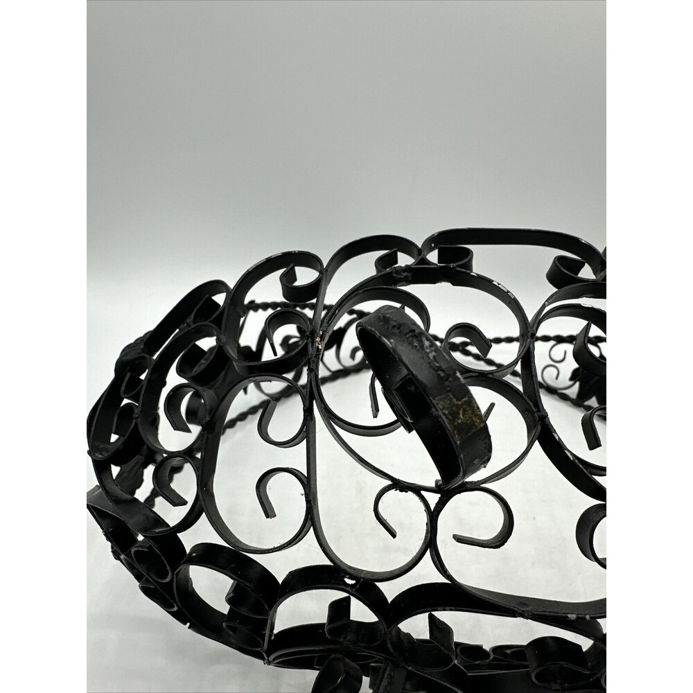 Vintage Wire Fruit Basket Black Made In Spain w/ Handle Home Decor - Picture 15 of 16